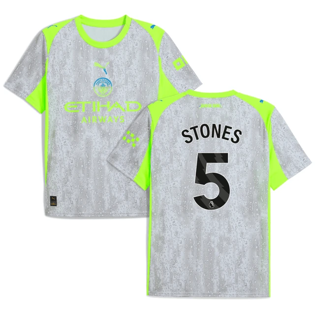 John Stone 5 Manchester City 2025-26 Third Men Jersey – Gray by Soccer Jersey