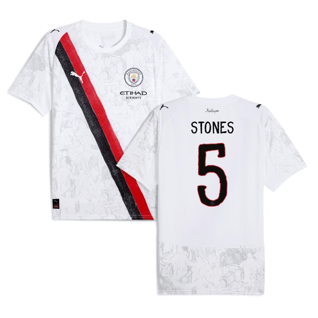 John Stones 5 Manchester City 2025-26 Match Jersey – White by Soccer Jersey