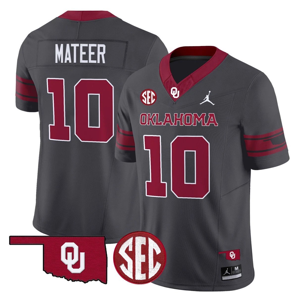 John Mateer Jersey #10 Oklahoma Sooners 2025 Vapor Limited Stitched by My Store NCAA Football Jerseys