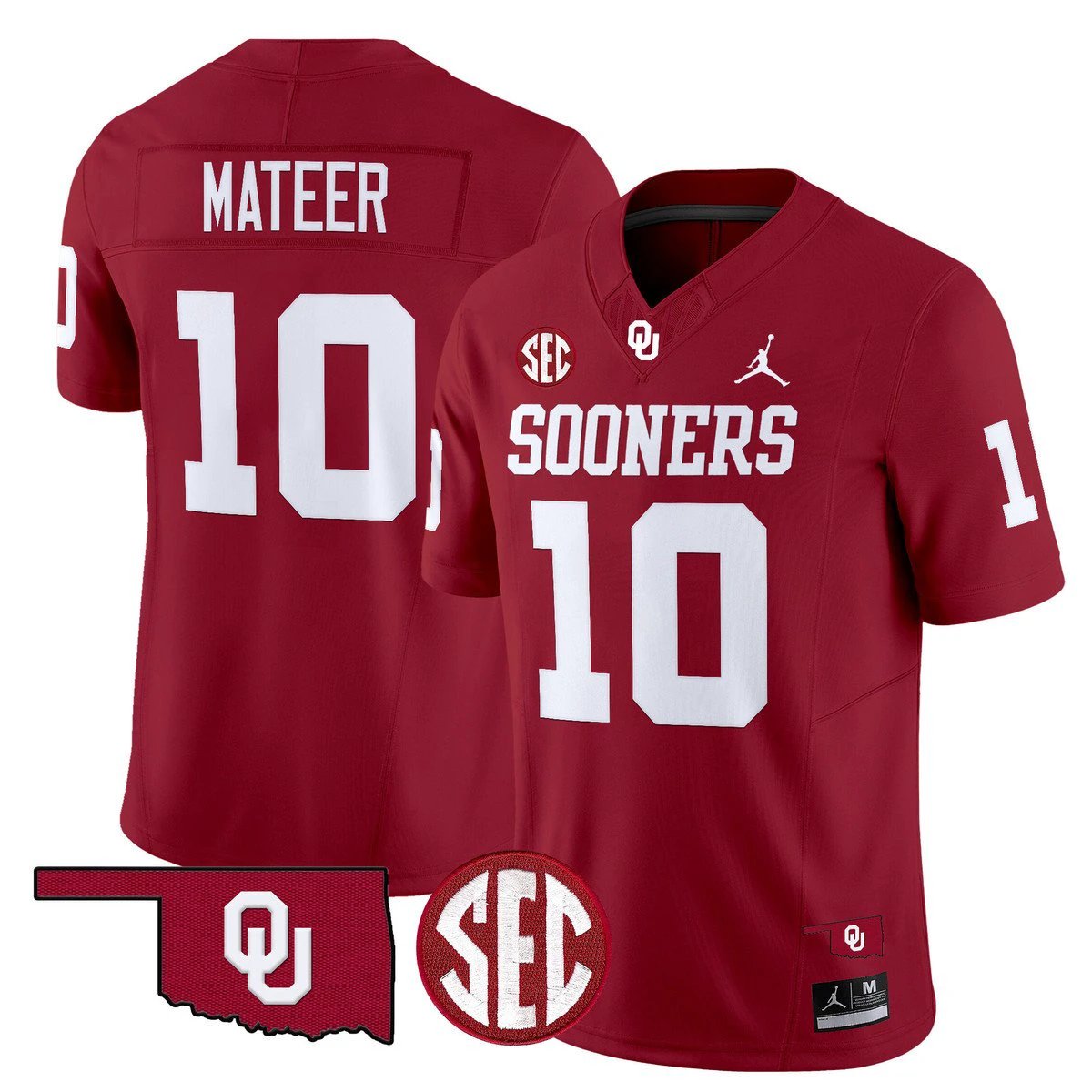 John Mateer Jersey #10 Oklahoma Sooners 2025 Vapor Limited Stitched by My Store NCAA Football Jerseys