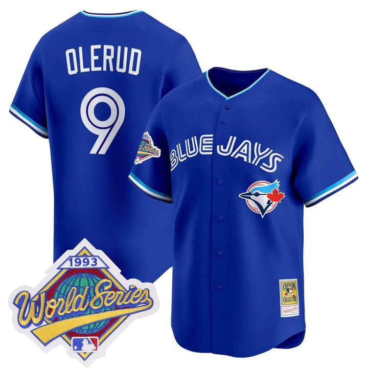 John Olerud Jersey #9 Toronto Blue Jays 1993 World Series Throwback by My Store