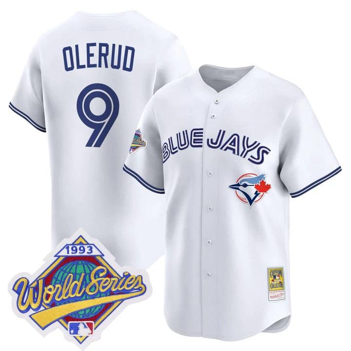 John Olerud Jersey #9 Toronto Blue Jays 1993 World Series Throwback by My Store