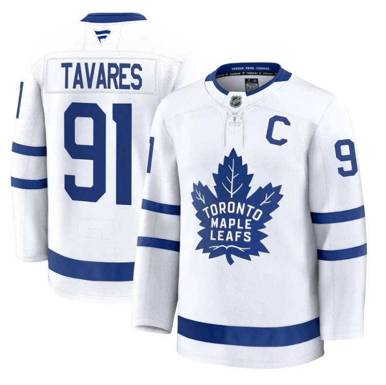 John Tavares Jersey #91 Toronto Maple Leafs Timeless Stitched by Hockey David