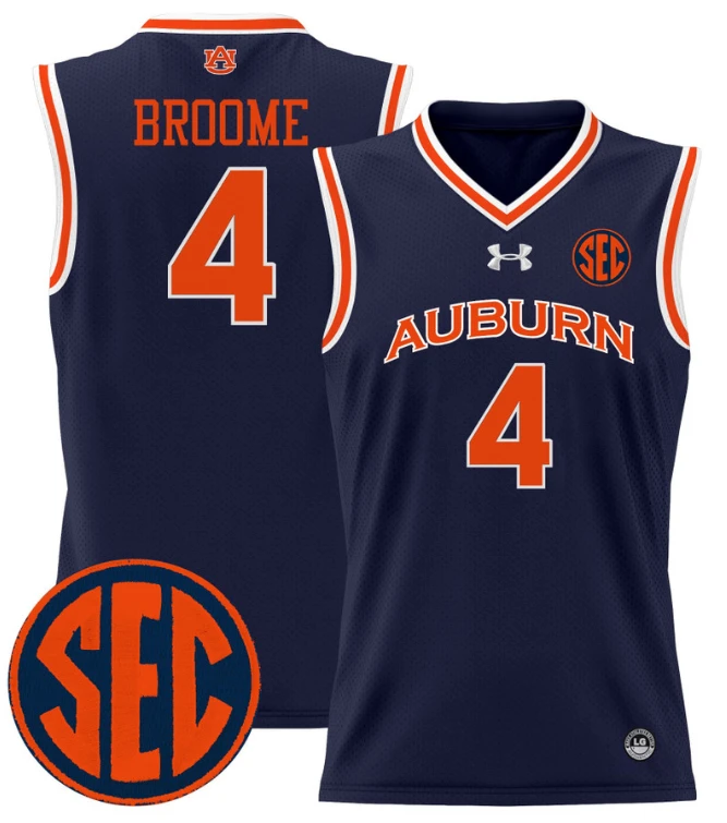 Johni Broome Jersey #4 Auburn Tigers 2024 Lightweight Basketball Navy by My store basketball