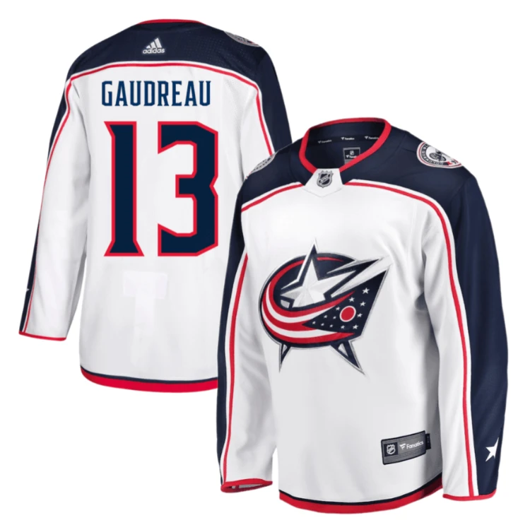 Johnny Gaudreau 13 Columbus Blue Jackets Prime Green Away Men Jersey White by Hockey David