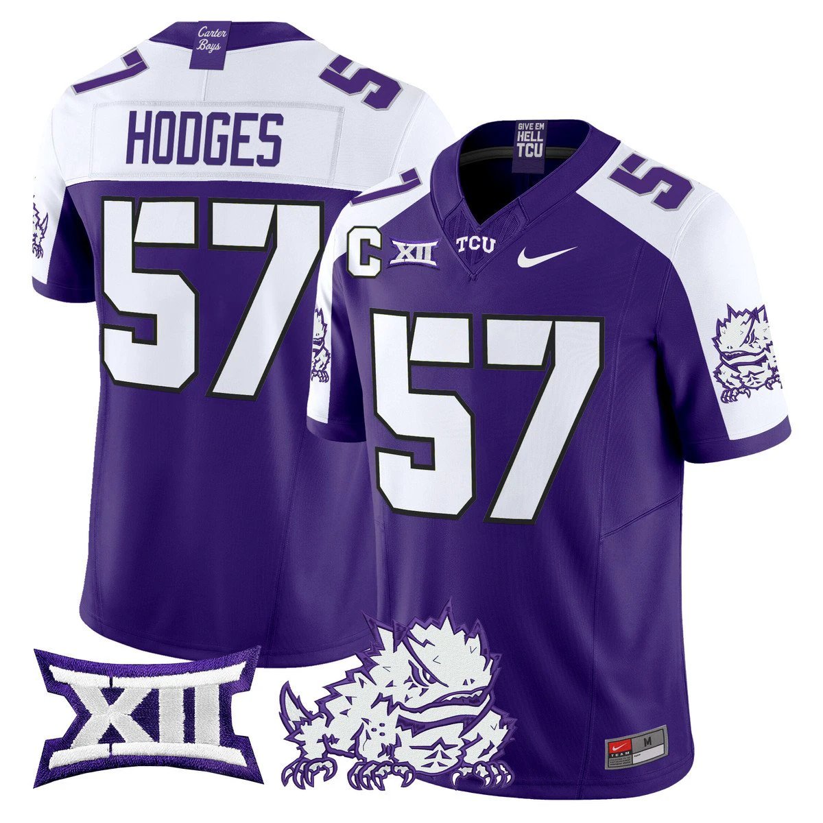 Johnny Hodges Jersey #57 TCU Horned Frogs 2025 Vapor Limited Stitched Purple Alter by My Store NCAA Football Jerseys