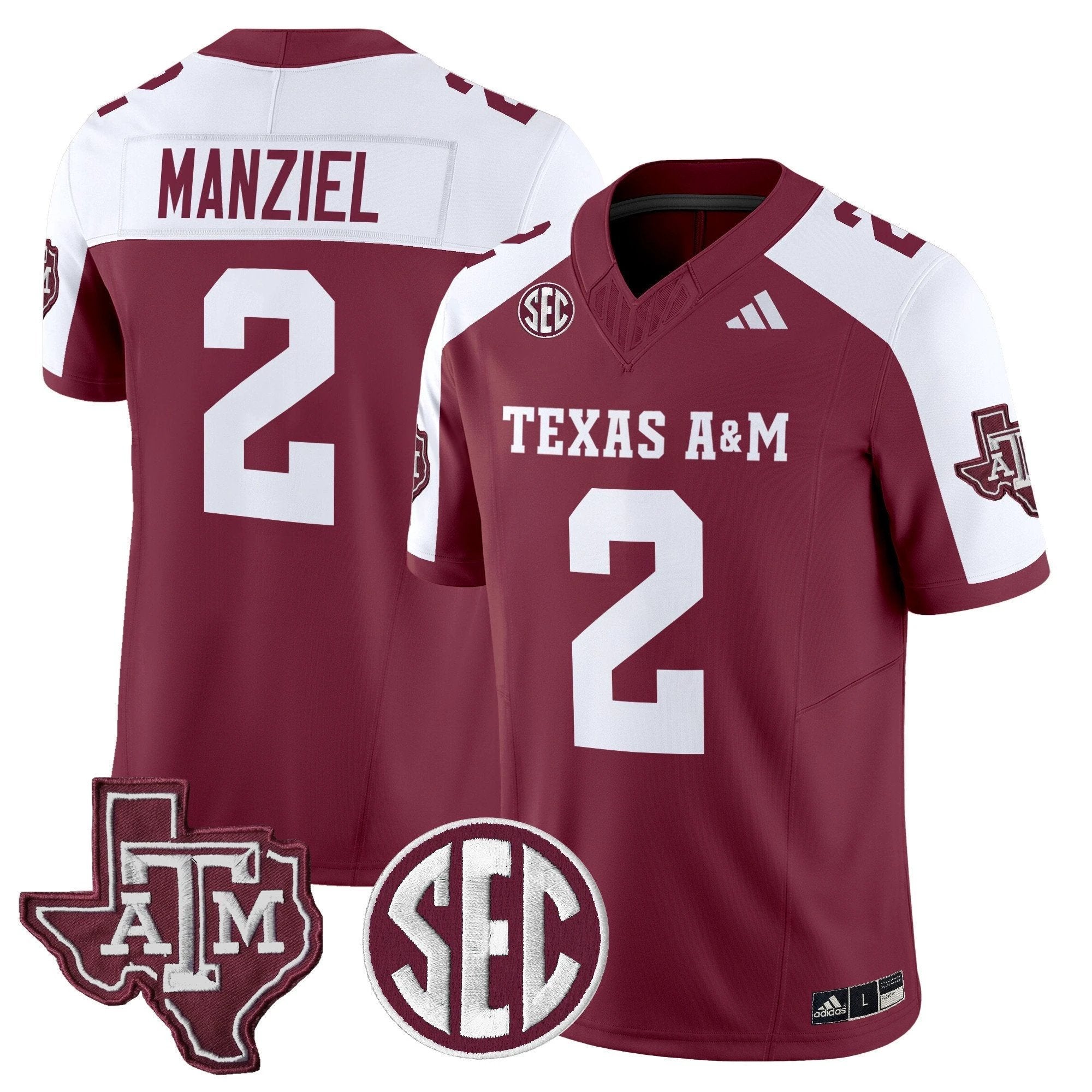 Johnny Manziel Jersey #2 Texas A&M Aggies 2025 Vapor Stitched Maroon Alternate by NCAA Football Jersey