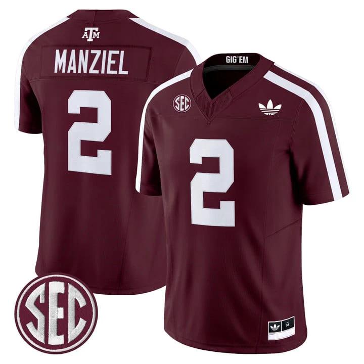 Johnny Manziel Jersey #2 Texas A&M Aggies 2025 Vapor V2 Stitched Maroon by NCAA Football Jersey