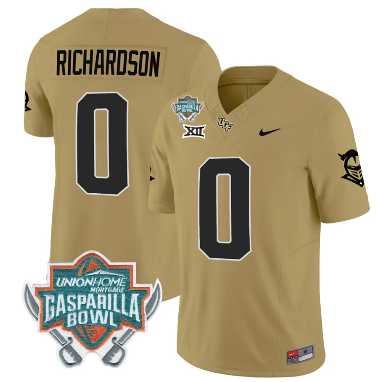 Johnny Richardson Jersey #0 UCF Knights Unionhome Patch Vapor Football Stitched Gold by My Store