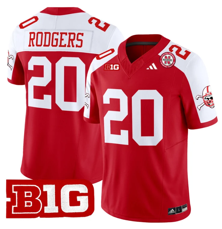 Johnny Rodgers Jersey #20 Nebraska Cornhuskers 2024 Vapor V2 Football Red Alternate by My Store