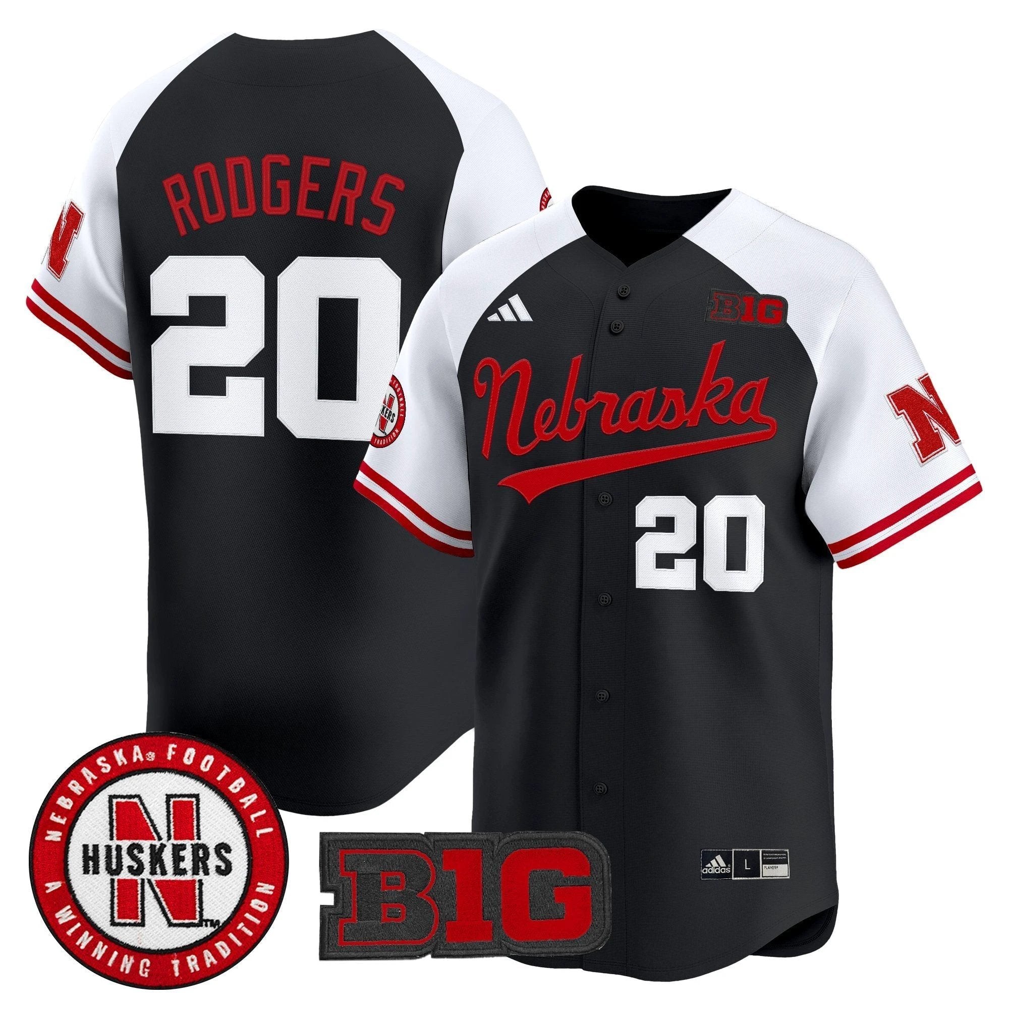 Johnny Rodgers Jersey #20 Nebraska Cornhuskers 2025 Vapor Baseball Alternate by My Store