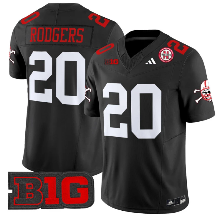 Johnny Rodgers Jersey #20 Nebraska Cornhuskers Vapor Limited Football Black by My Store