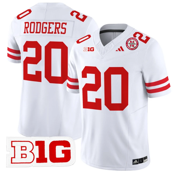 Johnny Rodgers Jersey #20 Nebraska Cornhuskers Vapor Limited Football White by My Store