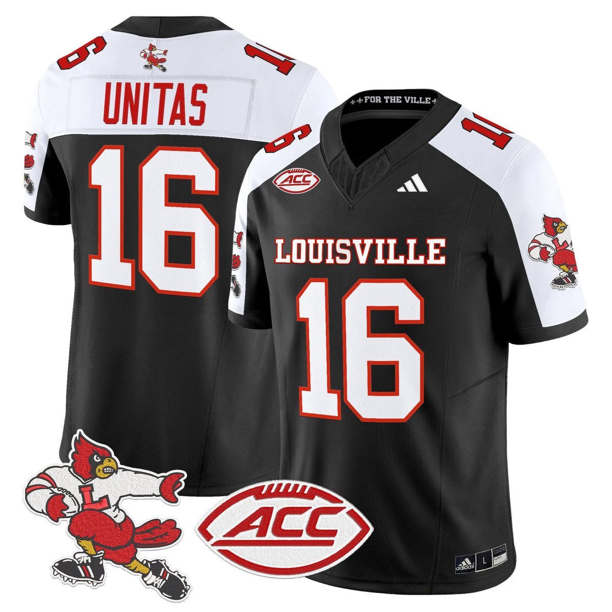 Johnny Unitas Jersey #16 Louisville Cardinals 1980s Throwback Stitched Black Alter by My Store NCAA Football Jerseys