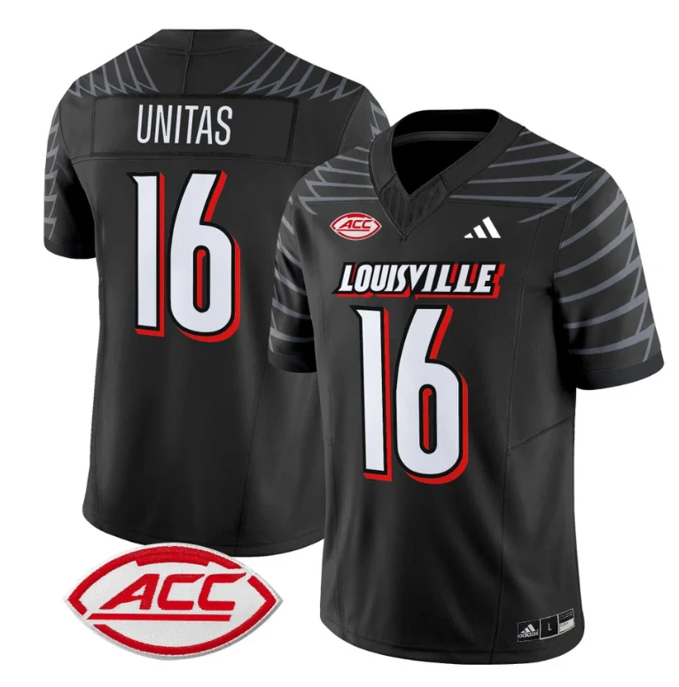 Johnny Unitas Jersey #16 Louisville Cardinals Vapor Football Stitched Black by My Store