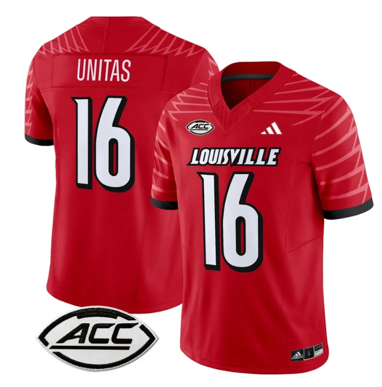 Johnny Unitas Jersey #16 Louisville Cardinals Vapor Football Stitched Red by My Store