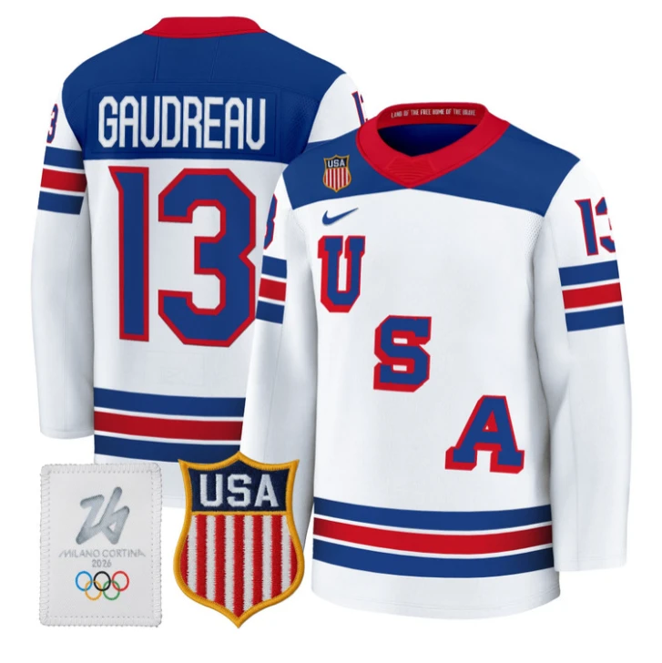 Johnny Gaudreau Jersey #13 USA Olympic 2026 Premium Hockey All Stitched by Hockey David