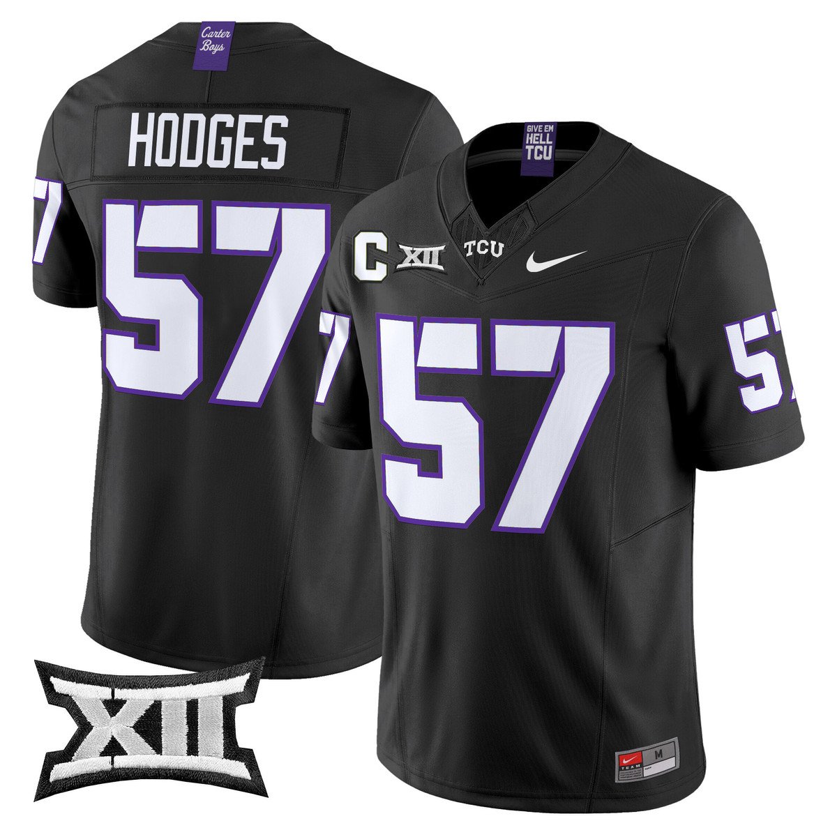 Johnny Hodges Jersey #57 TCU Horned Frogs 2025 Vapor Limited Stitched by My Store NCAA Football Jerseys