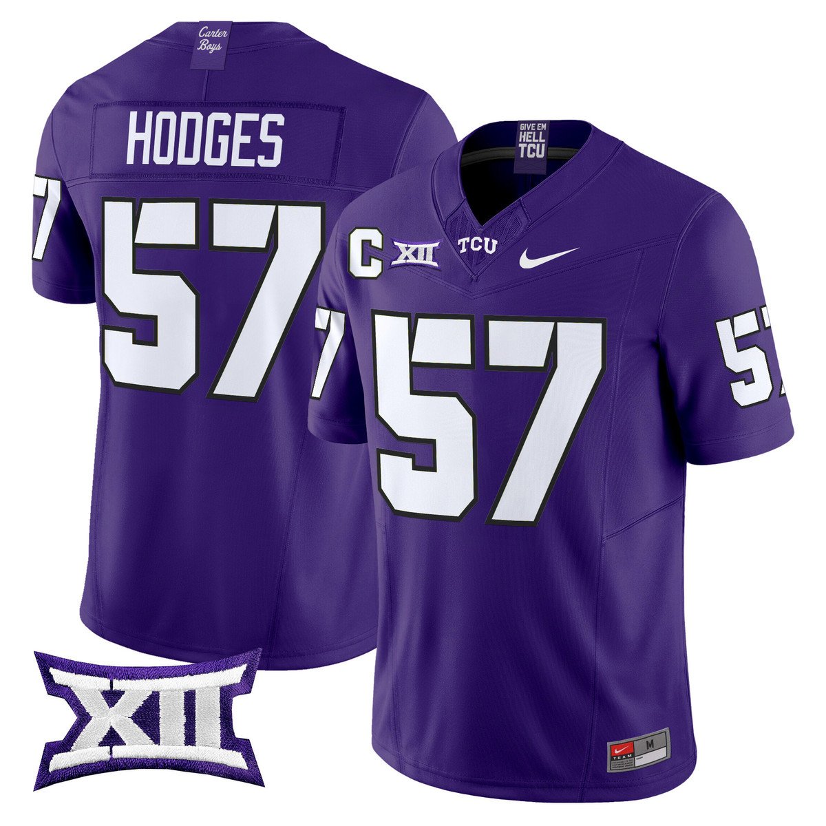 Johnny Hodges Jersey #57 TCU Horned Frogs 2025 Vapor Limited Stitched by My Store NCAA Football Jerseys