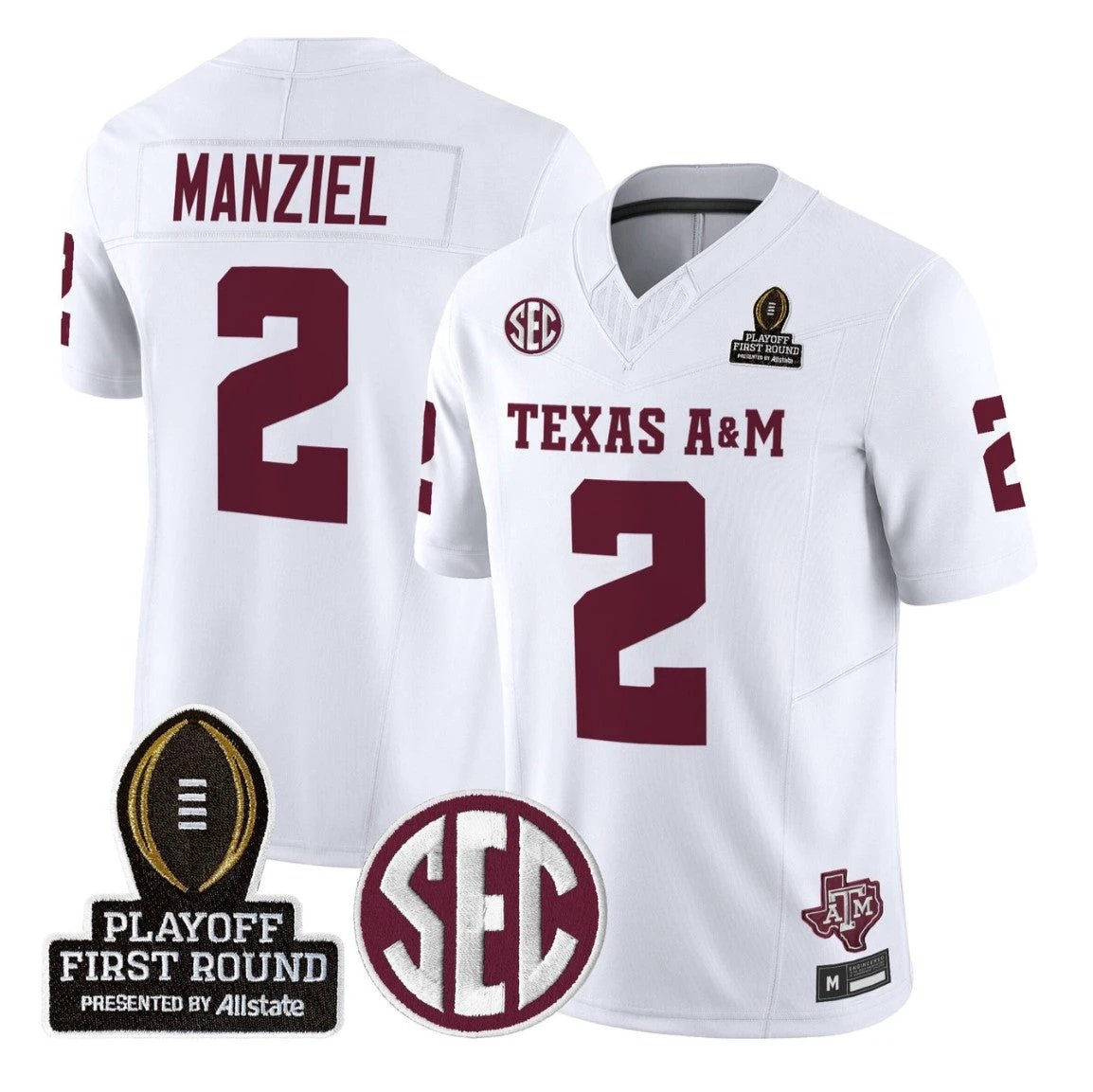Johnny Manziel Jersey #2 Texas A&M Aggies 2025 Playoff First Round Stitched by My Store NCAA Football Jerseys