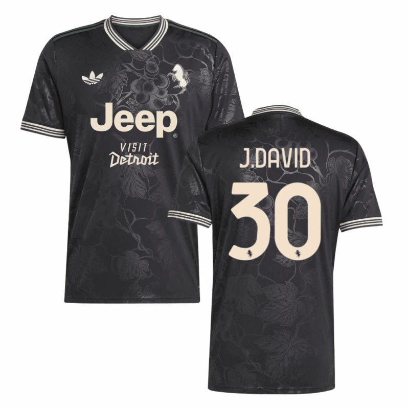 Jonathan David 30 Juventus 2025-26 Third Match Jersey – Black by Soccer Jersey