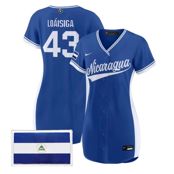 Jonathan Loáisiga Jersey #43 Nicaragua 2026 World Baseball Dress Stitched by My Store