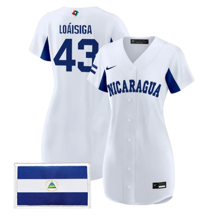 Jonathan Loáisiga Jersey #43 Nicaragua 2026 World Baseball Dress Stitched by My Store