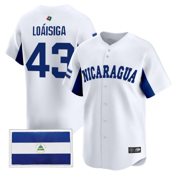Jonathan Loáisiga Jersey #43 Team Nicaragua 2026 World Baseball Stitched by My Store