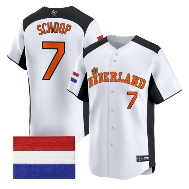 Jonathan Schoop Jersey #7 Team Netherlands 2026 World Baseball Stitched by My Store