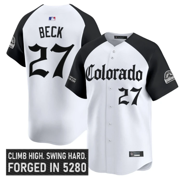 Jordan Beck Jersey #27 Colorado Rockies Gothic Mile High Shadows Edition by My Store