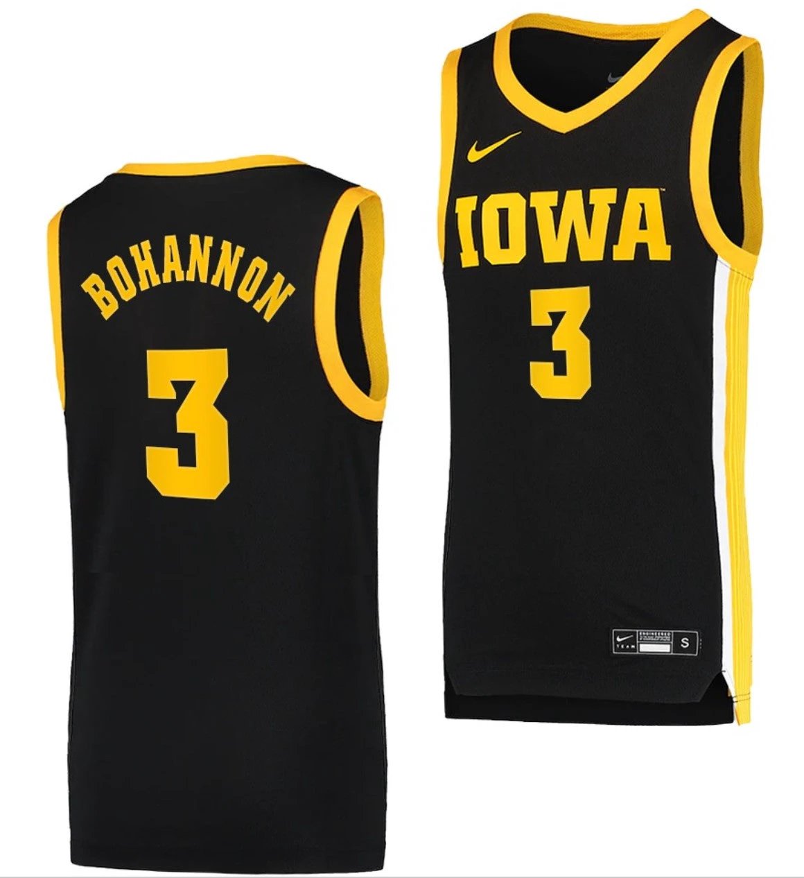 Jordan Bohannon Jersey Iowa Hawkeyes College Basketball Black Swingman #3 by My store basketball