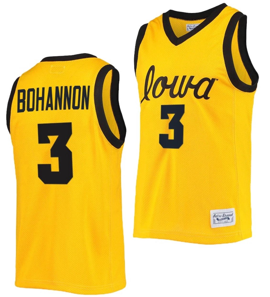 Jordan Bohannon Jersey Iowa Hawkeyes College Basketball Classic Gold #3 by My store basketball