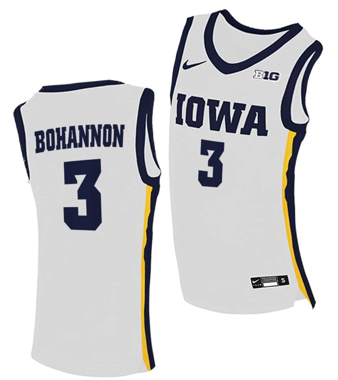 Jordan Bohannon Jersey Iowa Hawkeyes College Basketball White #3 by My store basketball