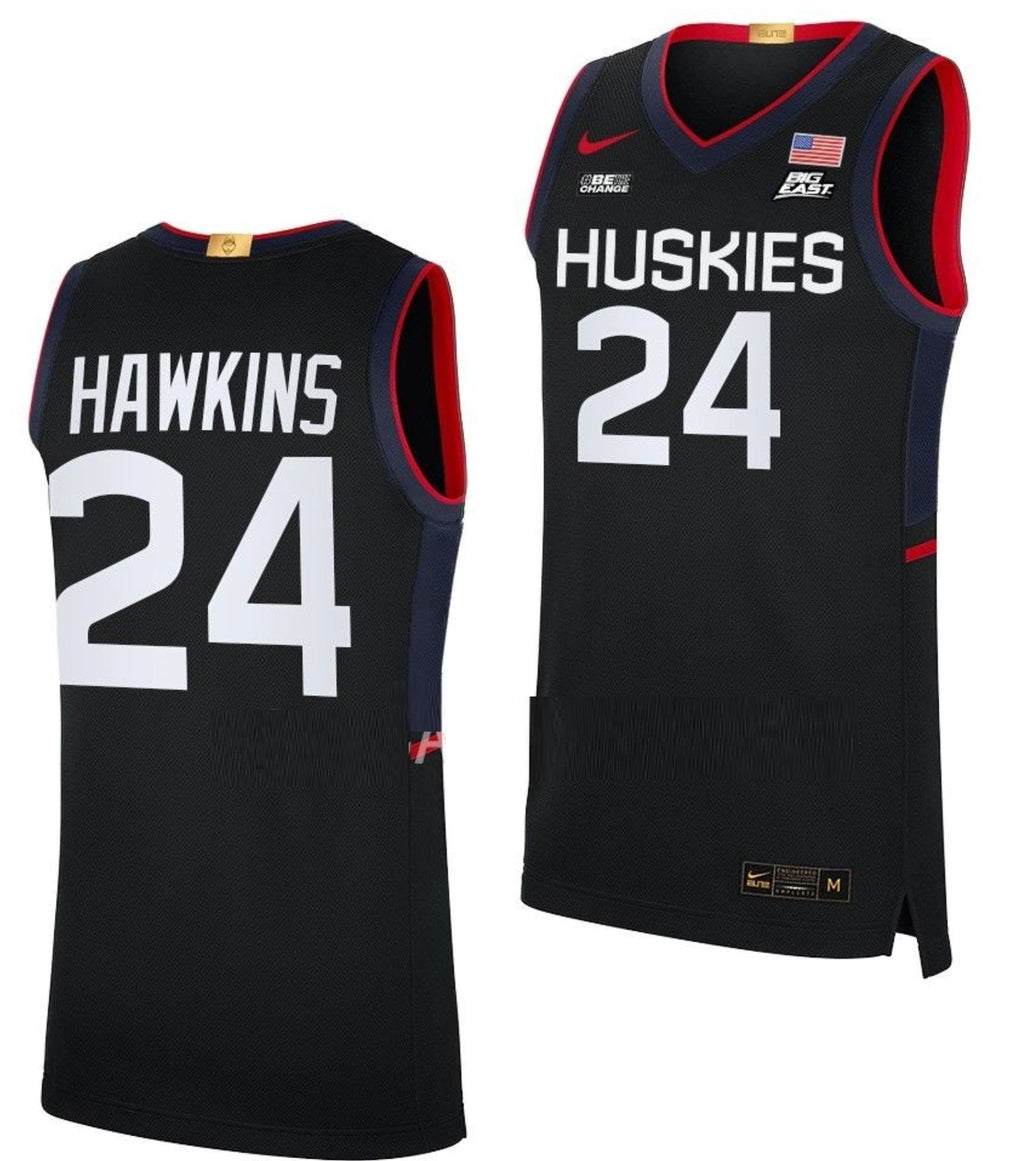 Jordan Hawkins Jersey UConn Huskies College Basketball Limited Black #24 by My store basketball