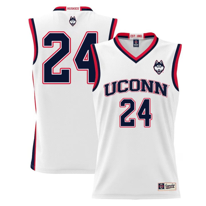 Jordan Hawkins Jersey UConn Huskies College Basketball White #24 by My store basketball