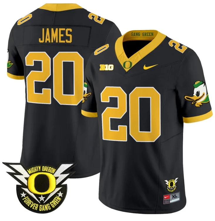 Jordan James Jersey #20 Oregon Duck Forever Gang Green Football Black by My Store