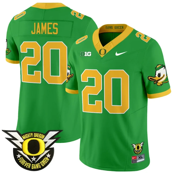 Jordan James Jersey #20 Oregon Duck Forever Gang Green Football Green by My Store