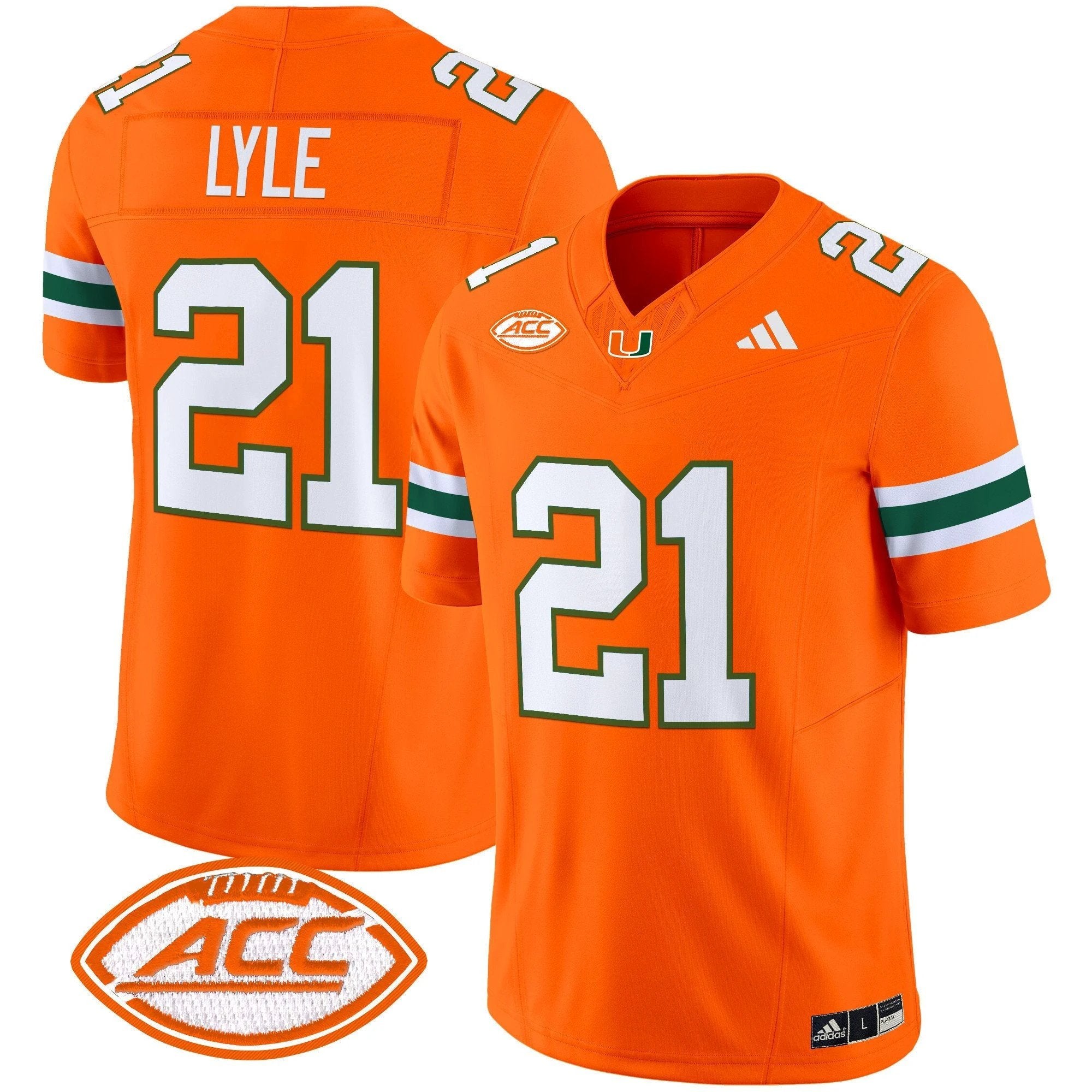 Jordan Lyle Jersey #21 Miami Hurricanes 2025 Limited Stitched Orange by My Store
