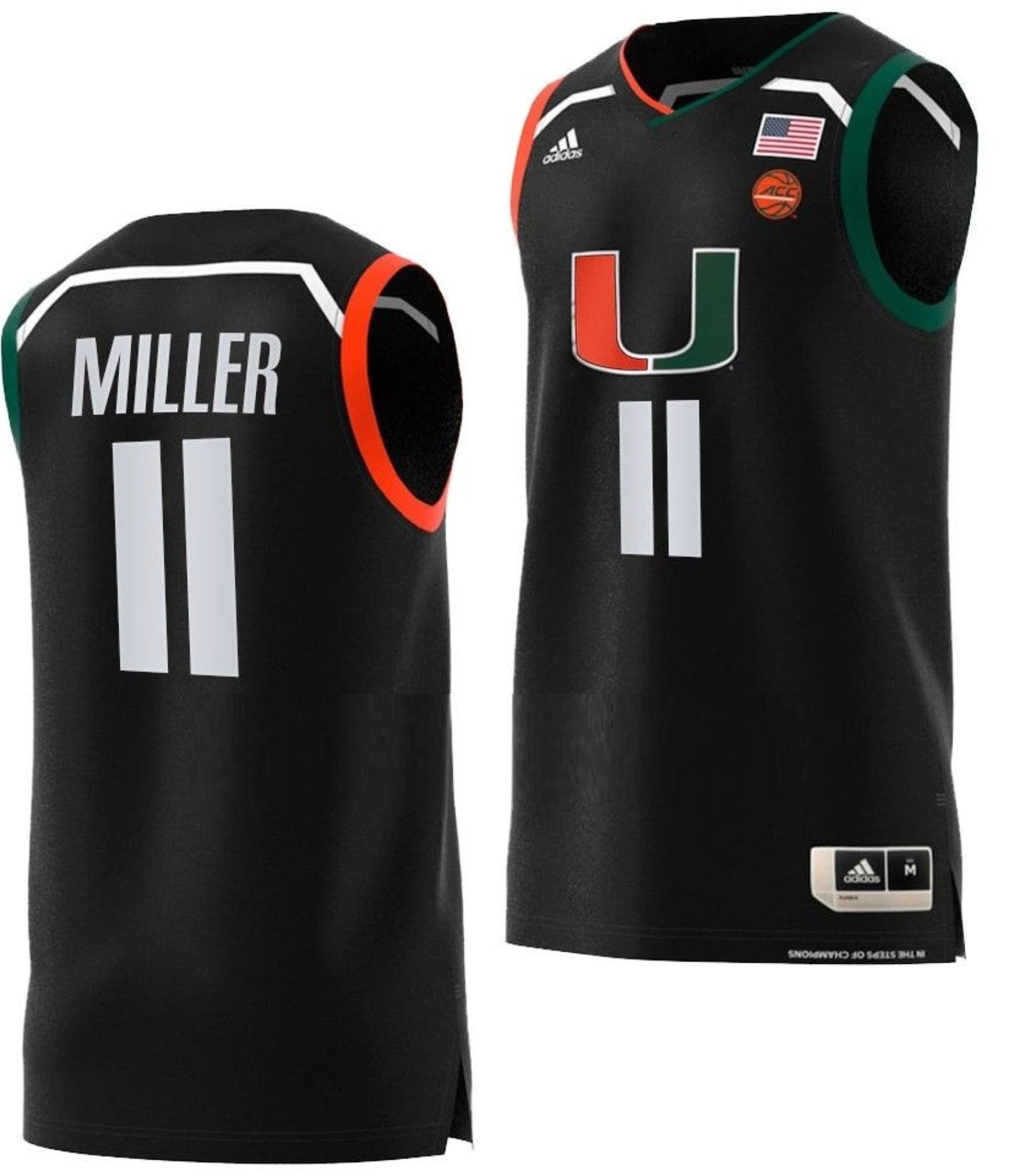 Jordan Miller Jersey Miami Hurricanes College Basketball Swingman Black #11 by My store basketball