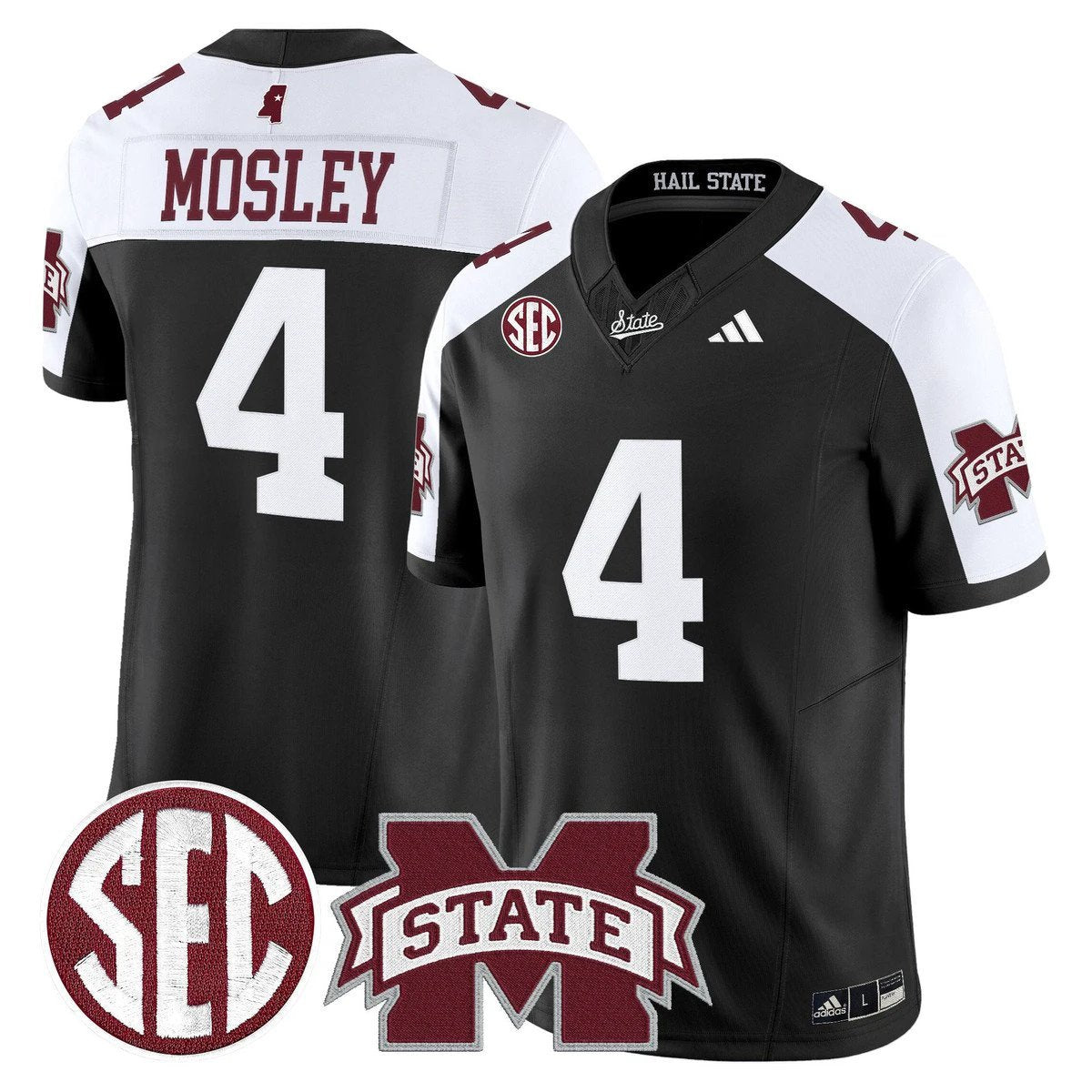Jordan Mosley Jersey #4 Mississippi State Bulldogs Dark Mode Stitched Black Alter by My Store NCAA Football Jerseys
