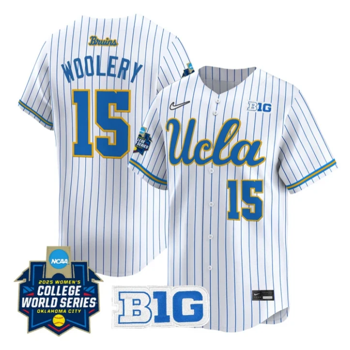Jordan Woolery Jersey #15 UCLA Bruins Softball 2025 World Series Stitched Pinstripe by My Store