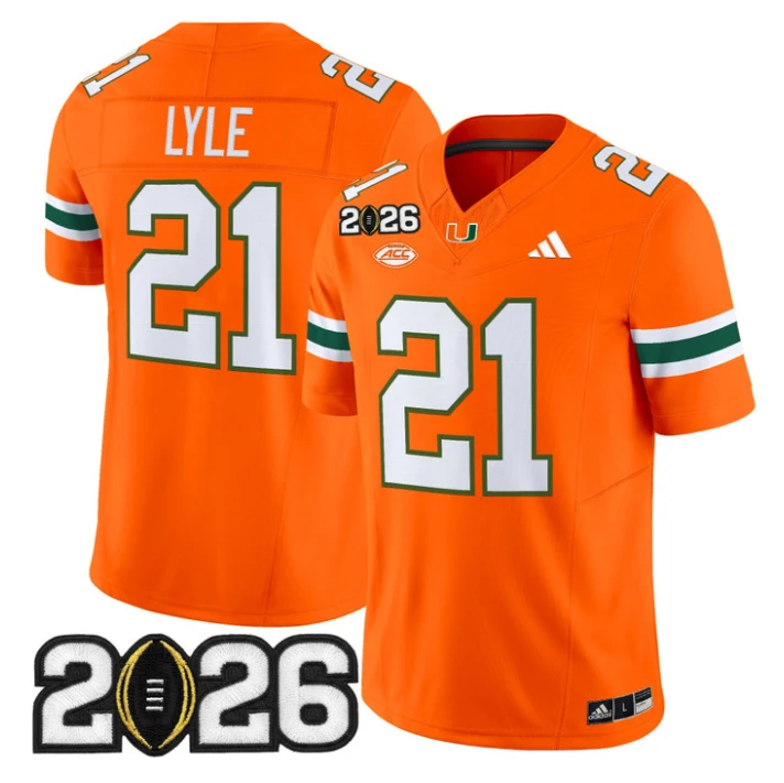 Jordan Lyle Jersey #21 Miami Hurricanes 2026 CFP Final Stitched Black by My Store NCAA Football Jerseys
