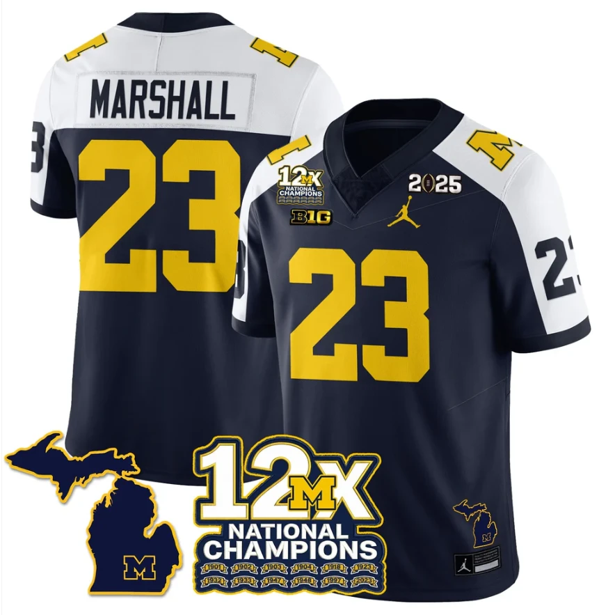 Jordan Marshall Jersey #23 Michigan Wolverines 12x-Time National Champions by My Store NCAA Football Jerseys