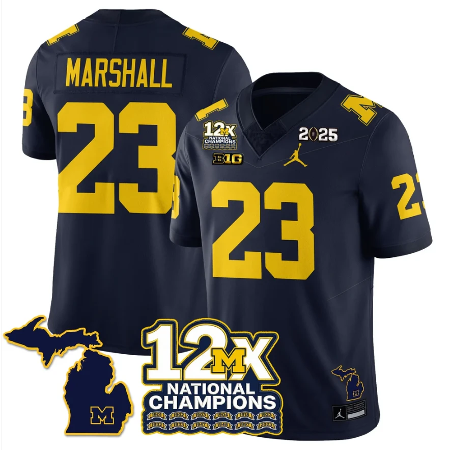 Jordan Marshall Jersey #23 Michigan Wolverines 12x-Time National Champions by My Store NCAA Football Jerseys