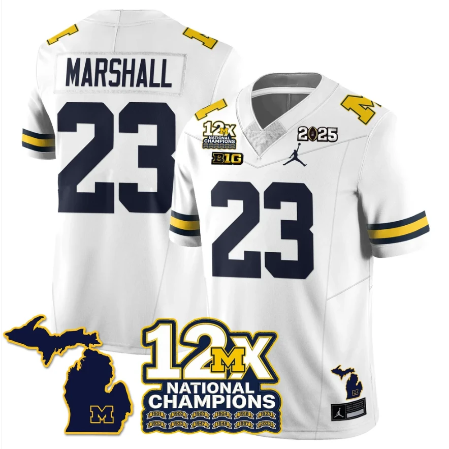 Jordan Marshall Jersey #23 Michigan Wolverines 12x-Time National Champions by My Store NCAA Football Jerseys