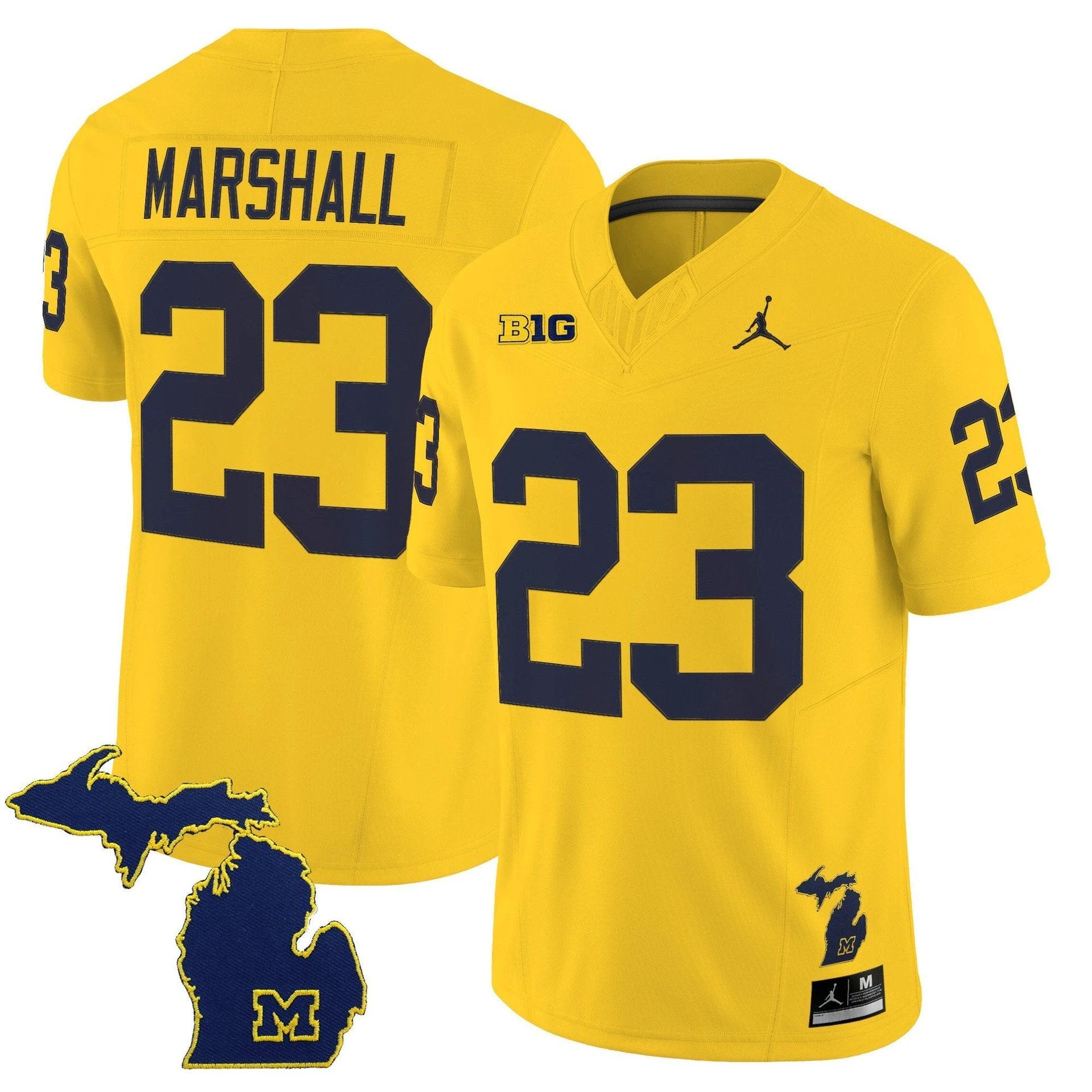 Jordan Marshall Jersey #23 Michigan Wolverines 2025 Limited V2 Stitched by My Store NCAA Football Jerseys