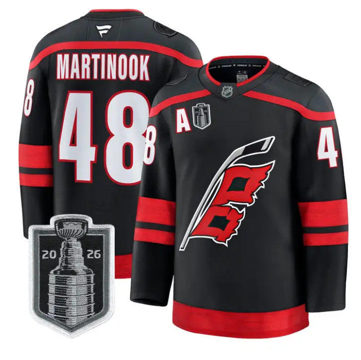 Jordan Martinook Jersey #48 Carolina Hurricanes 2026 Stanley Cup Stitched by Hockey David