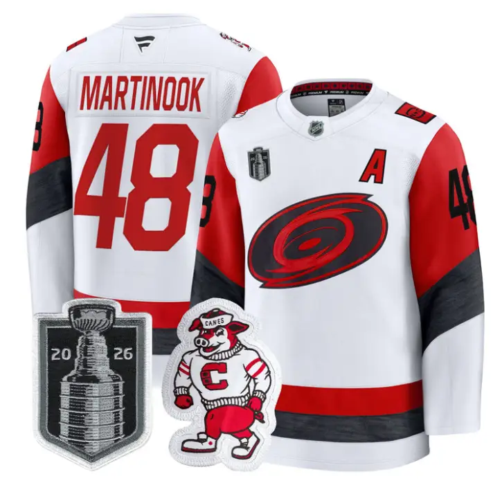 Jordan Martinook Jersey #48 Carolina Hurricanes 2026 Stanley Cup Stitched by Hockey David
