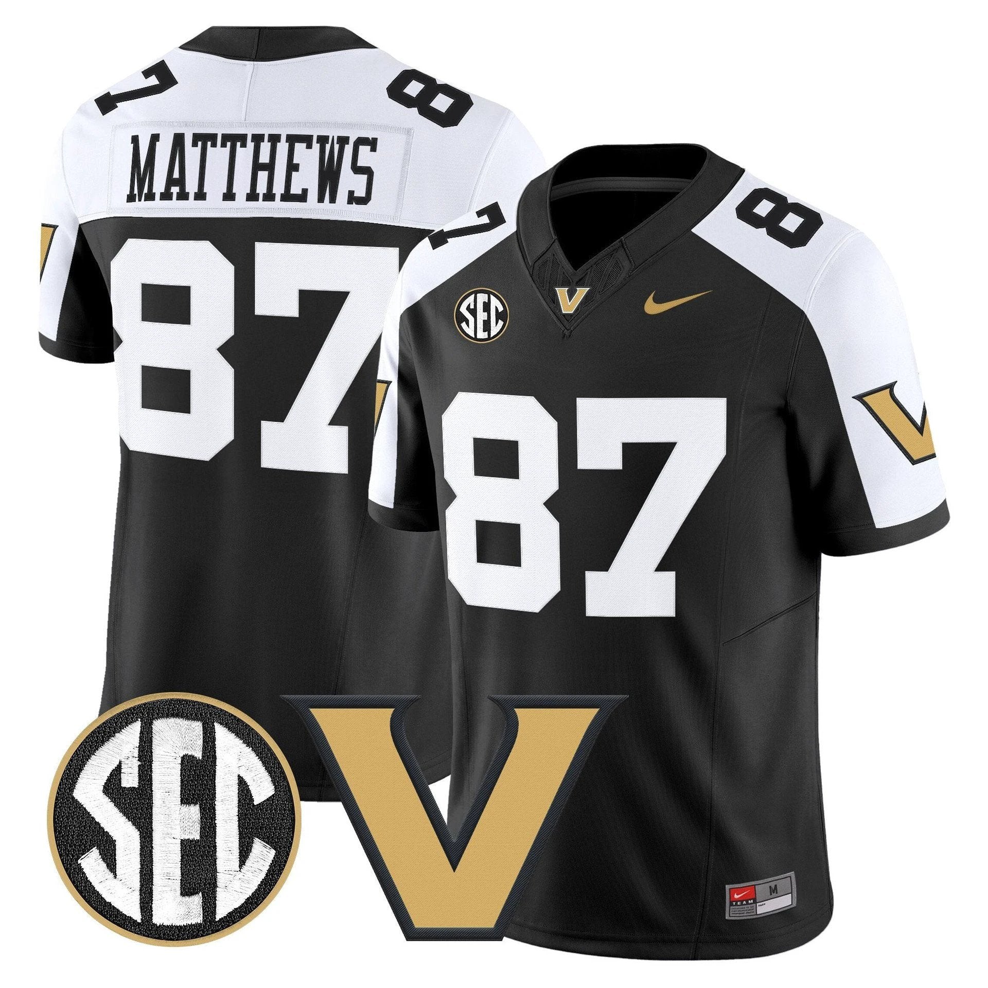 Jordan Matthews Jersey #87 Vanderbilt Commodores 2025 Limited Stitched by My Store NCAA Football Jerseys