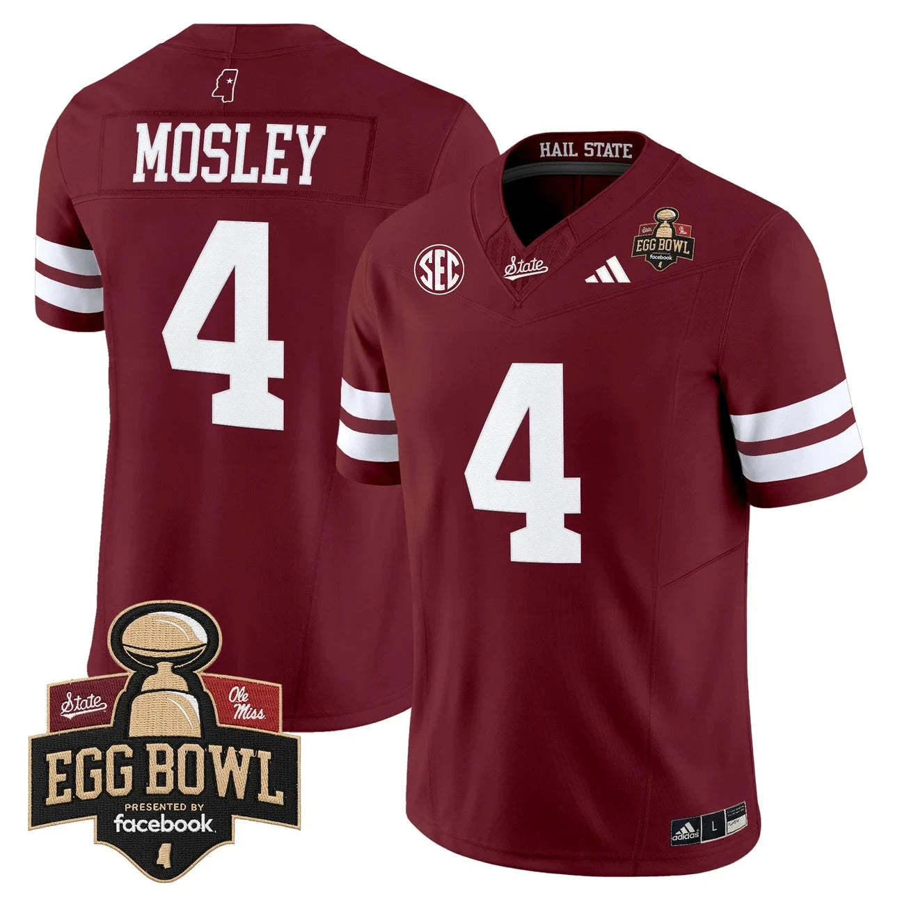 Jordan Mosley Jersey #4 Mississippi State Bulldogs 2025 Egg Bowl Stitched by My Store NCAA Football Jerseys
